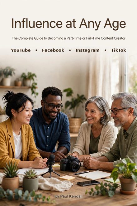 Influence at Any Age — The Complete Guide to Becoming a Part-Time or Full-Time Content Creator, by Paul Kendall (book cover)